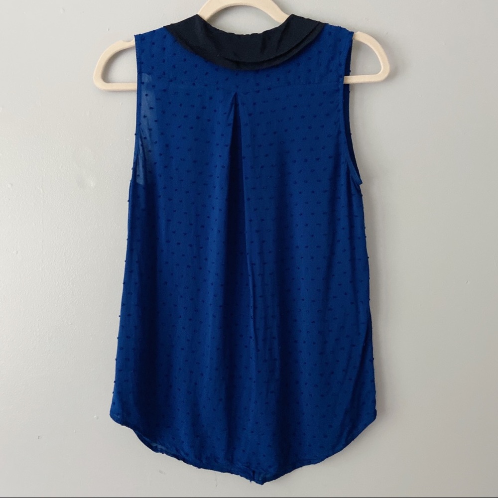Anthropologie Postmark Louisa Blue Swiss Dot Top 2 - Picture 4 of 6